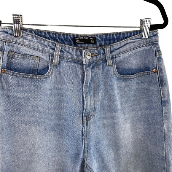 Pretty Little Thing Vintage Wash High Rise Barrel Leg Mom Denim Jeans Size 8 - Picture 4 of 11